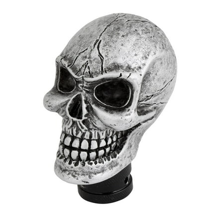Skull Gear Shift - Unique Bargains Evil Skull Manual Gear Shift Knob Stick Lever Shifter Silver Tone for Car