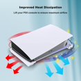 thumbnail image 4 of Soporte horizontal para PS5, soporte base para accesorios PS5 con 4 puertos USB para sincronización y carga, soporte de escritorio compatible con Playstation 5 Disc y ediciones digitales (blanco) JM soporte horizontal, 4 of 5