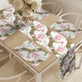 thumbnail image 2 of Ambesonne Jaguar Table Runner & Placemats, Blossoming Corsage Botany, Placemat 4 pcs + Runner 14"x90", Pale Brown Pale Pink, 2 of 2