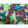 thumbnail image 2 of Printed Bullet Liverpool Textured 4 Way Fabric Stretch Green Teal Purple Abstract Floral GG20, 2 of 2