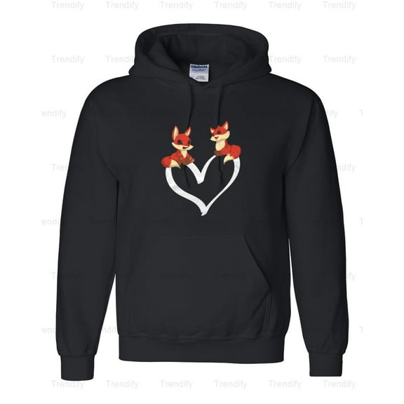 Heart Cute Foxes Nature Forest Animal Lover Graphic Hoodie M3081850, Up to Size 5XL