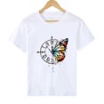 thumbnail image 3 of Pompotops Women's Solid Color Pattern Printed Round Neck Short Sleeve Casual T-shirt, 3 of 7