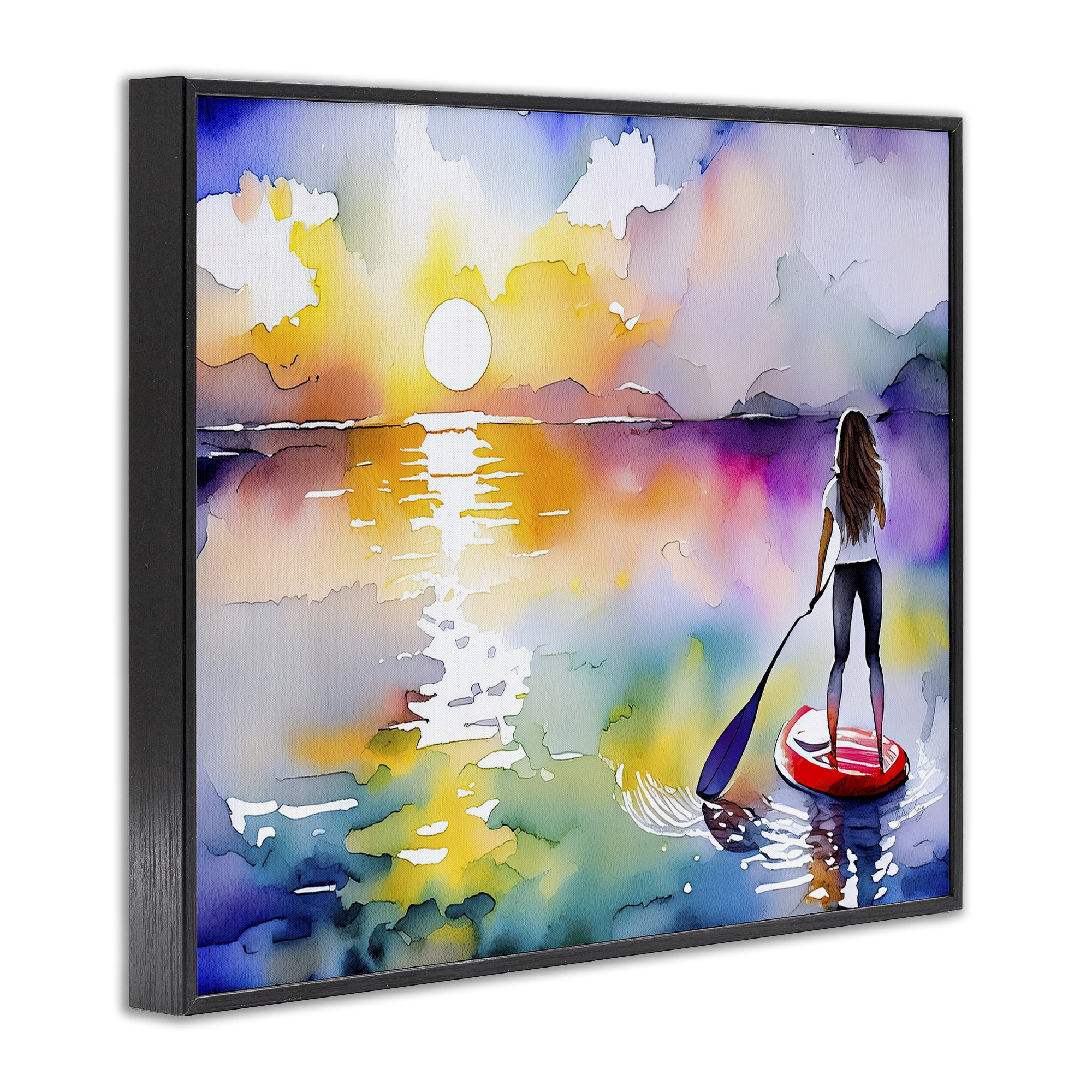 Stupell Industries Sunset Paddle Drift Black Framed Giclee Art, design by Shelly Craig