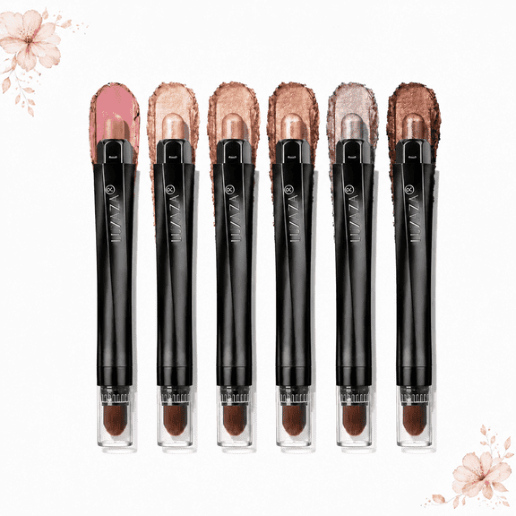 LUXAZA PRO Neutral Eyeshadow Stick Makeup 6PCS Set, Brown Nude Metallic Shimmer Matte Cream Eye Shadow Palette Eyeliner Brightener Pencil Crayon, Halloween Makeup - BROWN CANYON