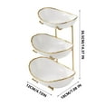 thumbnail image 3 of Deeceymbur 3 Tier Fruit Bowl for Kitchen Counter Fruit Metal Stand with 3 Ceramic Serving Bowls Fruit Basket for Fruit Vegetable Storage Snack Nuts Cake Dessert, 3 of 6
