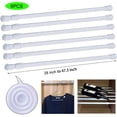 thumbnail image 1 of SNNROO 6 Pcs Tension Curtain Rods  Drilling Adjustable Shower Curtain Rod for Windows 15.7 to 28 inch Spring White Curtain Rod Closet Rod Window Curtain Rod, 1 of 9