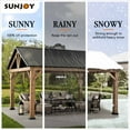 thumbnail image 6 of Sunjoy 13 ft. x 15 ft. Outdoor Patio Hardtop Gazebo, Wooden Frame Metal Gazebo with Black Steel Gable Roof, Suitable for Patios, Lawn and Backyard, 6 of 10