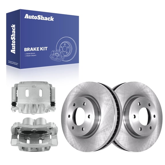 AutoShack Front Brake Rotors & Calipers for Nissan & INFINITI, TITAN 2008-2015, 2017-2024 Armada 2007-2015, 2017-2024 QX80 2014-2023 QX56 2007-2013, 4WD RWD AWD V8 5.6L - 13.77" (349.7 mm), 6-Lug
