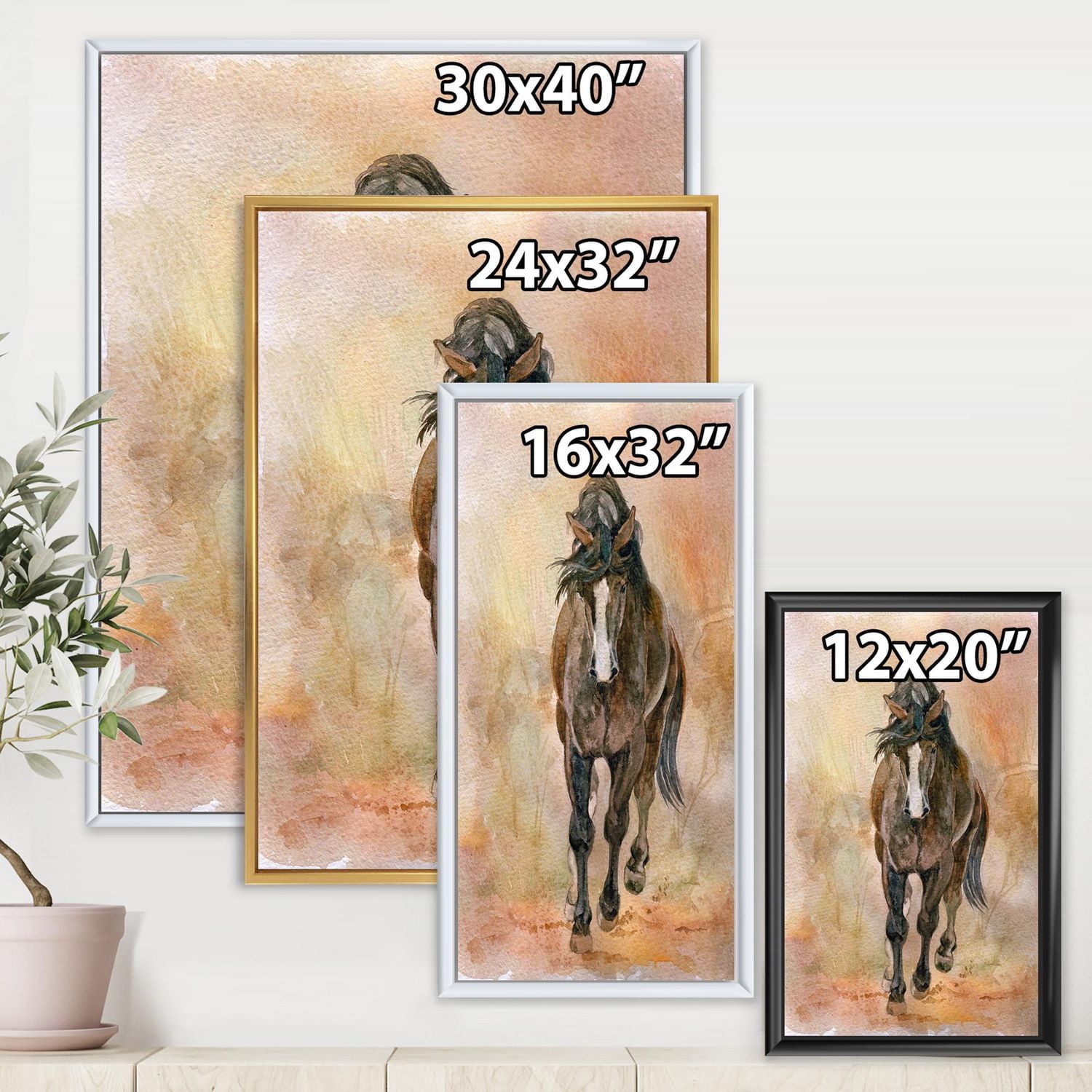 Designart Portrait Of Beautiful Chestnut Horse II FLOAT FRAME WALL ART