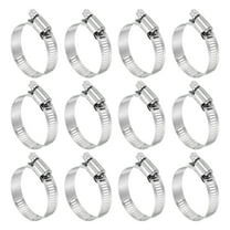 Uxcell 12 Pcs Hose Clamp 1-1/16"-2" Stainless Steel Adjustable Worm Gear Hose Clamp
