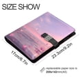 thumbnail image 3 of 9.2x6.7 inch Leather Notebook 100 Sheets, Multi-Pocket Design & Pen Loop Pink Butterflies Flying Refillable Journal Organizer, 3 of 6