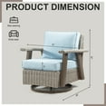 thumbnail image 4 of MeetLeisure 2-Piece Outdoor Polyethylene (PE) Wicker Swivel Rocker Chair，Sky Blue, 4 of 6