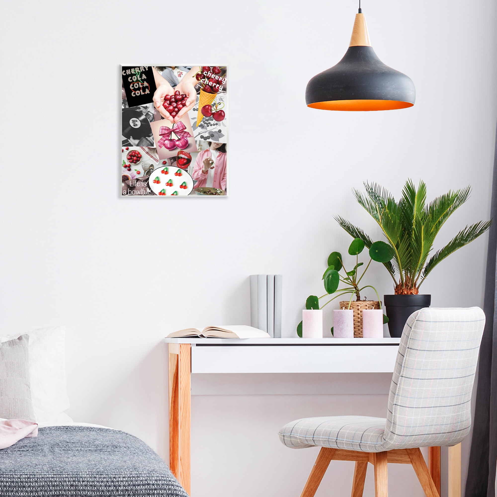 Stupell Industries Retro Cherry Mood Board Wall Plaque Art, design by Grotto Studios
