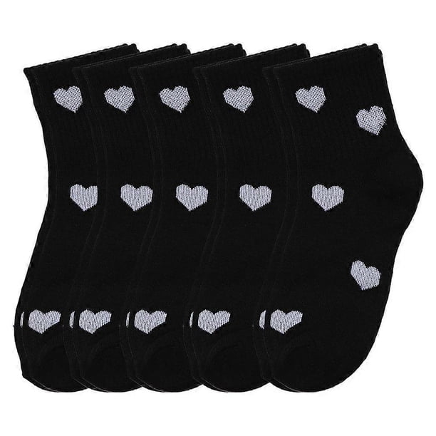 5pairs Heart-shaped Socks Mid-tube Socks Sports Socks Men and Women Couple Socks