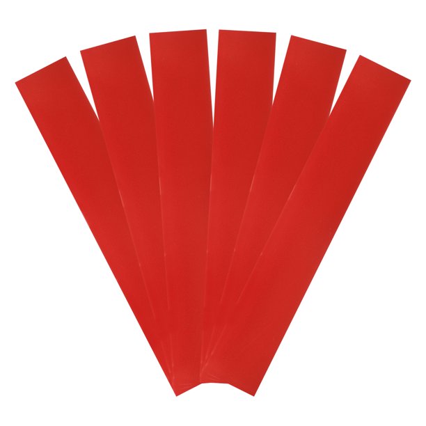 6pcs Calcomanías Reflectantes 1" x 5.9" Cinta Adhesiva Reflectante de Vinilo de Alta Visibilidad Impermeable para Bicicleta, Coche, Motocicleta, Remolque, Casco, Buzón, Rojo