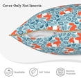thumbnail image 5 of Xecao Abstract leaves fox Print Soft Velvet Decorative Throw Pillow Covers, Square Cushion Cases for Bed, Sofa, Living Room, Car, and Indoor Outdoor Use-18"x18", 5 of 8