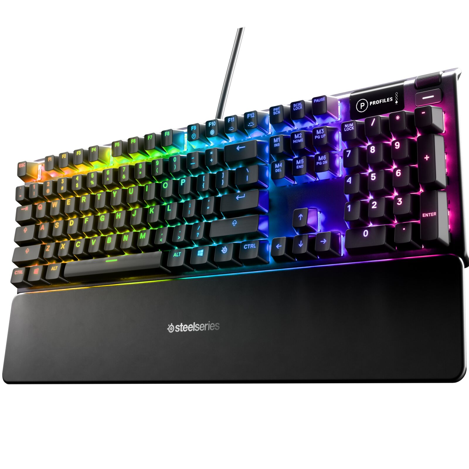 SteelSeries Apex 5 Mechanical Gaming Keyboard - Per-Key RGB Illumination , OLED Smart Display - Black