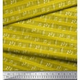 thumbnail image 3 of Soimoi Yellow Silk Fabric Notes Musical Instrument Decor Fabric Printed Yard 42 Inch Wide, 3 of 3