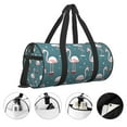 thumbnail image 5 of Xecao Flamingo print Round Travel Duffel Bag is a foldable gym bag with an inner pocket, perfect for travel sports, 5 of 8