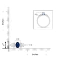 thumbnail image 4 of ANGARA Natural 1.55 Ct Vintage Style Bezel-Set Sapphire Ring with Diamonds in 14K White Gold for Women (Size-8x6mm) | September Birthstone, Anniversary, Jewelry Gift for Women | Natural Sapphire Ring, 4 of 9
