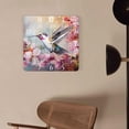 thumbnail image 4 of 16 Inch Wall Clock Battery Operated Square Clock Decorative for Office, Kitchen, Outdoor, Living Room，Hummingbird Flower Spring Drawing, 4 of 4