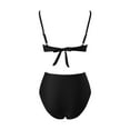 thumbnail image 7 of TOWED22 High Waisted Bikini Sets for Women Two Piece Swimsuit V Neck Twist Front Adjustable Spaghetti Straps Bathing Suit（Black,S）, 7 of 7