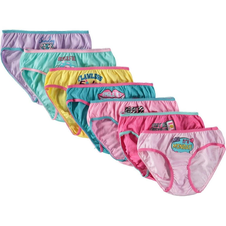 Rene Rofe Girls 7-16 Amber Bikini Underwear Panties (7-Pack) Pink 3T