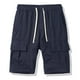 thumbnail image 1 of pstuiky Pantalones cortos para hombre, Pantalones cortos cargo casuales de moda para hombre, con bolsillos y botones, cintura elástica Pantalones cortos cargo, 1 of 3