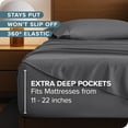 thumbnail image 3 of Bare Home 22" Extra Deep Pocket Sheet Set - Premium 1800 Collection - Ultra-Soft - Full, Gray, 3 of 9