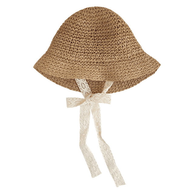 Hukapapa Circunferencia de la cabeza 48 cm sombrero de paja de encaje para bebé sombrero para el sol para niños sombrero de paja para niños Caqui