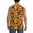 thumbnail image 4 of Fotbe Men's Vintage Brown Plaid Sunflower Print Men's Sleeveless Muscle Tank Tops Casual T-Shirts for Gym Workout Beach-3X-Large, 4 of 8