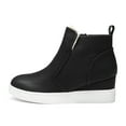 thumbnail image 2 of BURUDANI Women Hidden-Heel Platform Wedgie High-Top Wedge Sneakers Slip-On Ankle Booties, 2 of 6