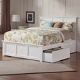 thumbnail image 1 of Madison Queen Platform Bed with Matching Footboard & Storage Drawers in White, 1 of 7