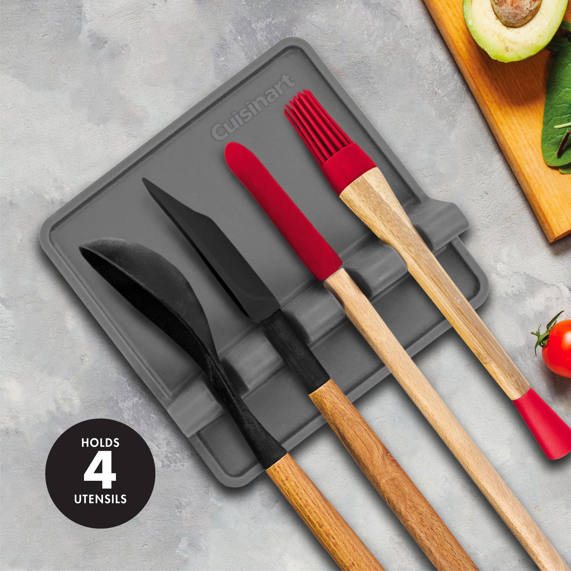 Cuisinart Silicone Utensil Rest, Holds 4 Utensils