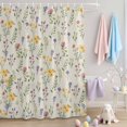 thumbnail image 2 of Shower Curtain Wildflowers Leavs Shower Curtains for Bathroom Decor, Waterproof Polyester Shower Curtain Set with Hooks, Extra Long 72" x 84" Floral Plant Beige, 2 of 9