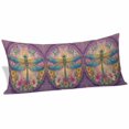 thumbnail image 2 of Purple Dragonfly Body Pillow Covers 20"x54", Colorful Flowers Watercolor Chic Floral Plant Soft Brushed Microfiber Breathable Throw Pillow Covers, Pillowcase with Zipper for Couch Sofa Bedroom, 2 of 9