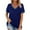 Navy, variant on Spring Savings Clearance! Zeceouar Plus Size Summer Tops For Women Tops Dressy Casual Tunic Tops To Wear With Leggings Women's Patchwork Short Sleeve Tops V Neck Casual Packets Shirts Loose Blouse