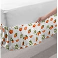 thumbnail image 2 of Burnt Orange Bed Skirt, Watercolor Orange and Tangerine Fruits with Leaves on Polka Dots, Elastic Bedskirt Dust Ruffle Wrap Around for Bedding Decor, 4 Sizes, Burnt Orange Fern Green, by Ambesonne, 2 of 2