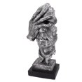 thumbnail image 1 of Decoración Arte Cara Estatua Resina Retro Plata Indecolorable Abstraído Antideslizante Escritorio Creativo Objetos Decorativos para Sala Estantería, 1 of 10