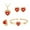 Red, variant on Pgeraug gifts for women Four-piece Alloy Love Gemstone Diamond Earring Necklace Bracelet Ring Set The Jewelry Green