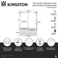 thumbnail image 5 of Kingston Brass KVTAP6031L22T0 60-Inch Acrylic Rectangular 3-Wall Anti-Skid Alcove Tub Combo with Tub Door (Left Hand Drain) in White/Matte Black, 5 of 9