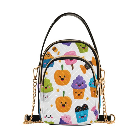 Women's Crossbody Handbags Shoulder Handbag Multi Pocket Crossbody Bag Halloween Cupcakes