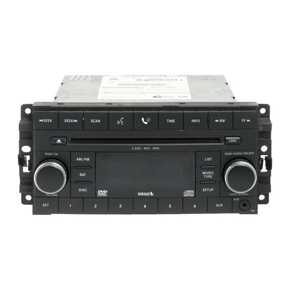 Restored 20092014 Chrysler Dodge Jeep AM FM SXM 6 Disc MP3 Player w Aux 05064948AC REQ (Refurbished)