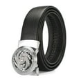 thumbnail image 2 of Fairnull Rotatable Automatic Buckle Adjustable Men Belt Faux Leather Luxury Business Belt Fashion Accessories, 2 of 8