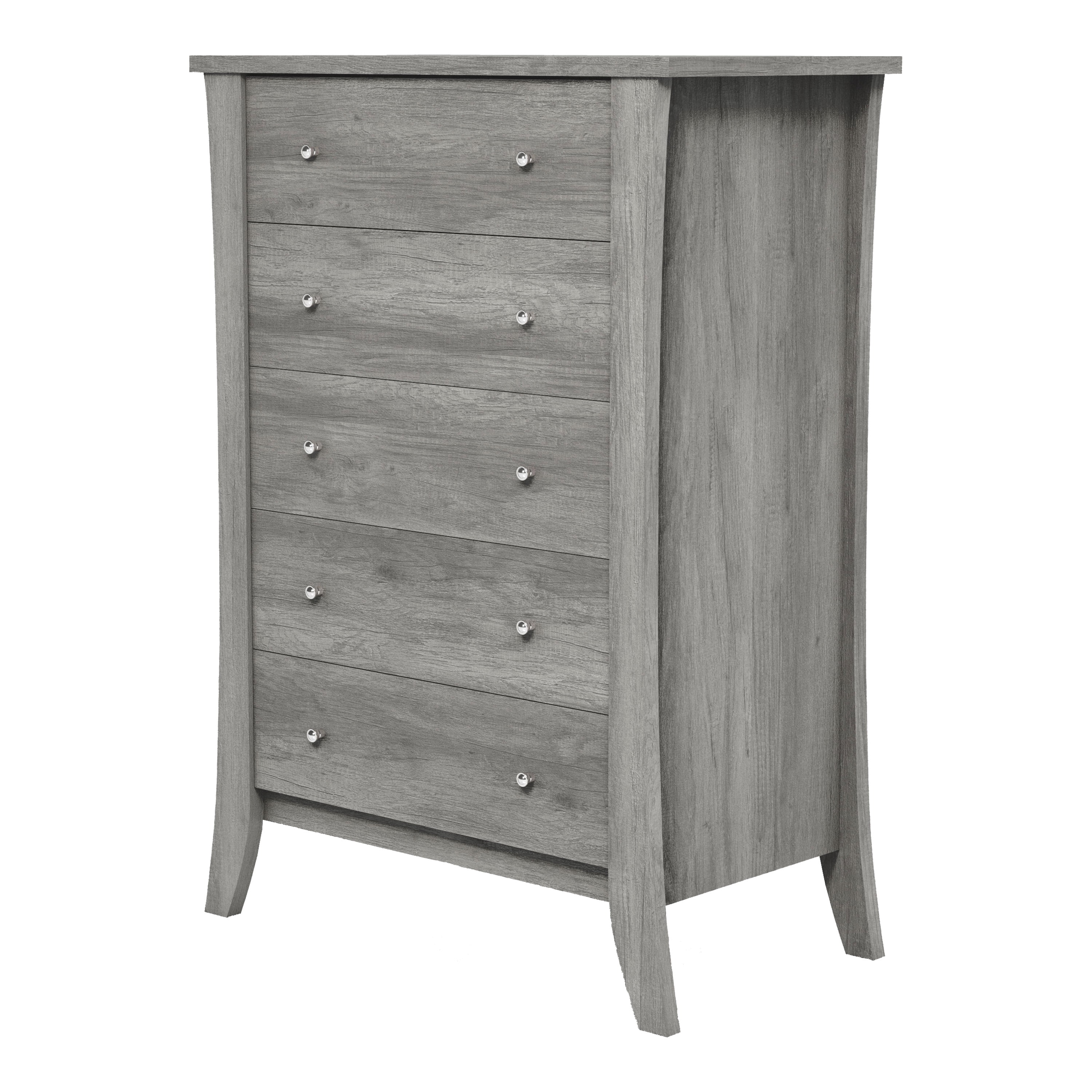 Furniture of America Quake 5-Drawer Wood Vintage Gray Oak Chest