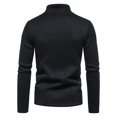 thumbnail image 6 of Krdevn Mens Shirts - Men's Casual Autumn Solid Turtleneck Zipper Collar Blouse Long Sleeve Tops,Mens Fall Shirts,Color:Black,Size:S, 6 of 6