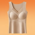 thumbnail image 1 of Ropa interior térmica para mujer, cálida, de color liso, para otoño e invierno, con almohadilla para el pecho sin costuras, con parte inferior de terciopelo y parte superior interior, sujetador de dac, 1 of 4