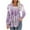1#Purple, variant on Levmjia Long Sleeve Shirts For Women Fall Women's Casual Fashion Loose Pleated Crew-Neck Printed Long-Sleeved Tops