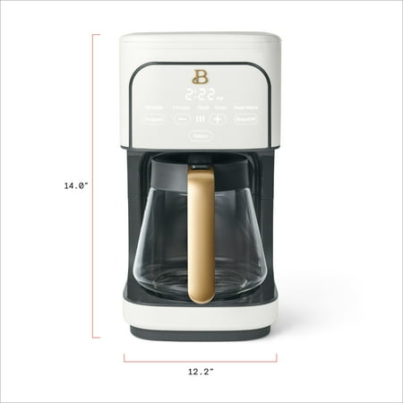 Beautiful 12 Cup Programmable Coffee Maker, White Icing by Drew Barrymore