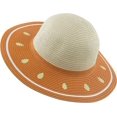 thumbnail image 1 of Sombreros de paja naranjas para niñas, sombreros de sol de verano para niños para viajes de playa y senderismo, 1 of 5